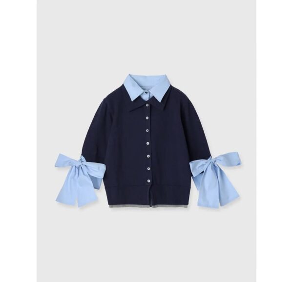 甜美拼接冷織假兩件襯衫 顏色及Size請備注或What'sApp:8490 3551與本人聯絡