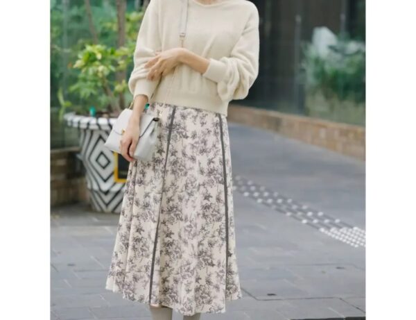 秋冬溫柔碎花半身裙