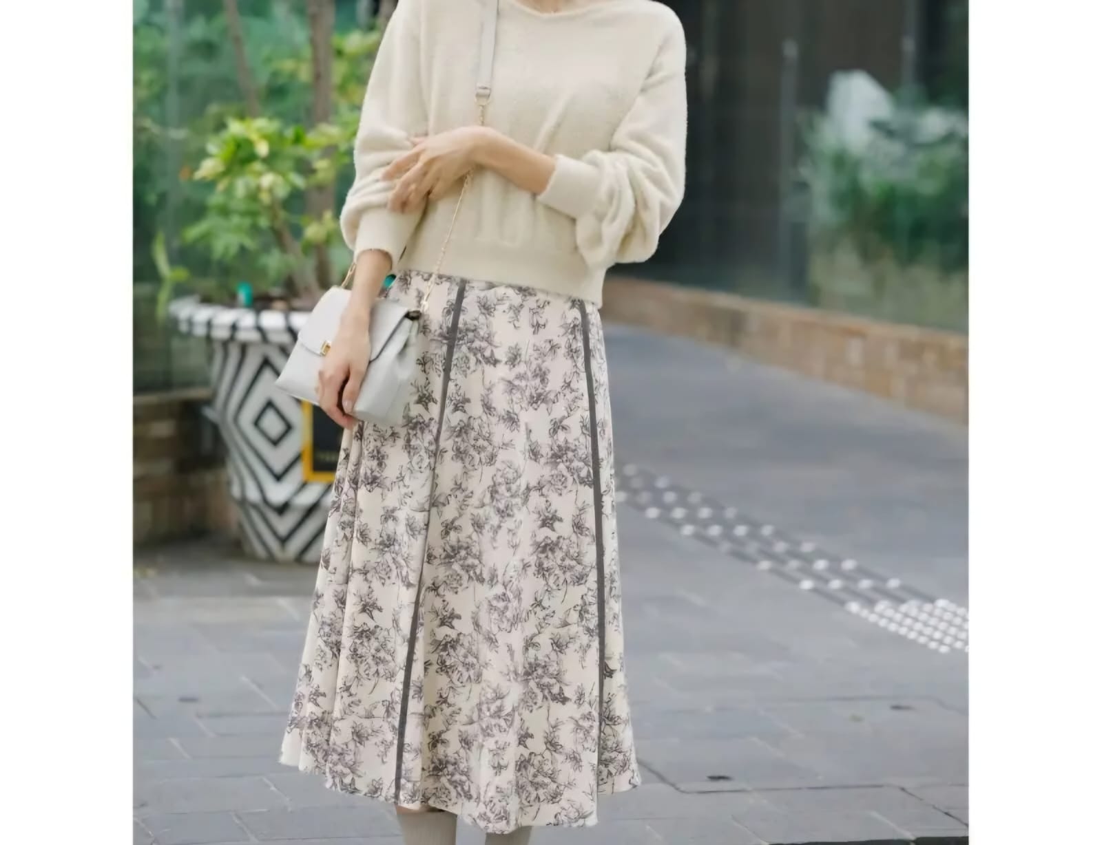 秋冬溫柔碎花半身裙