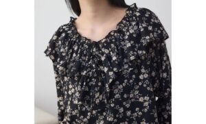 荷葉花卉印花上衣