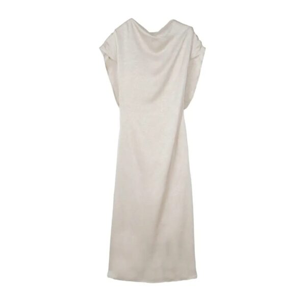 緞面素色連身裙