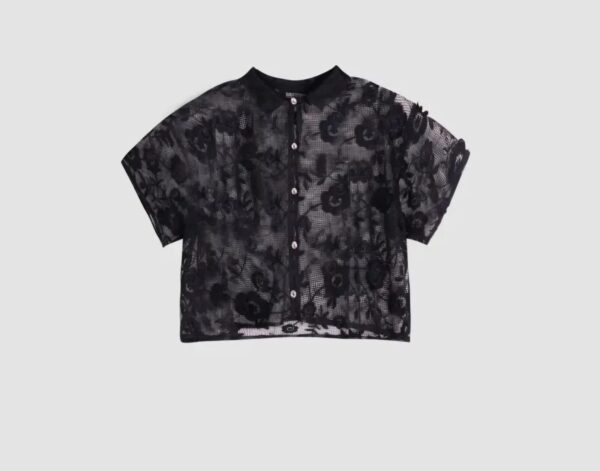 褸空立體花卉開衫