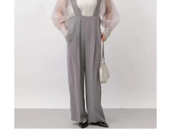 直筒高腰背心褲