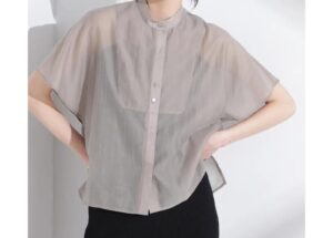 透明休閒短款襯衫