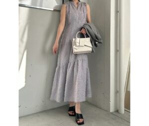 流蘇無袖連身裙