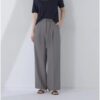 高腰方扣腰帶休閒褲