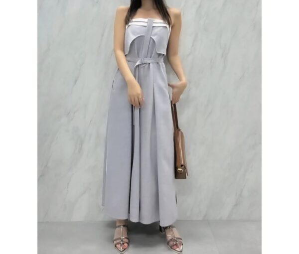 可調吊帶百搭休閒連身裙