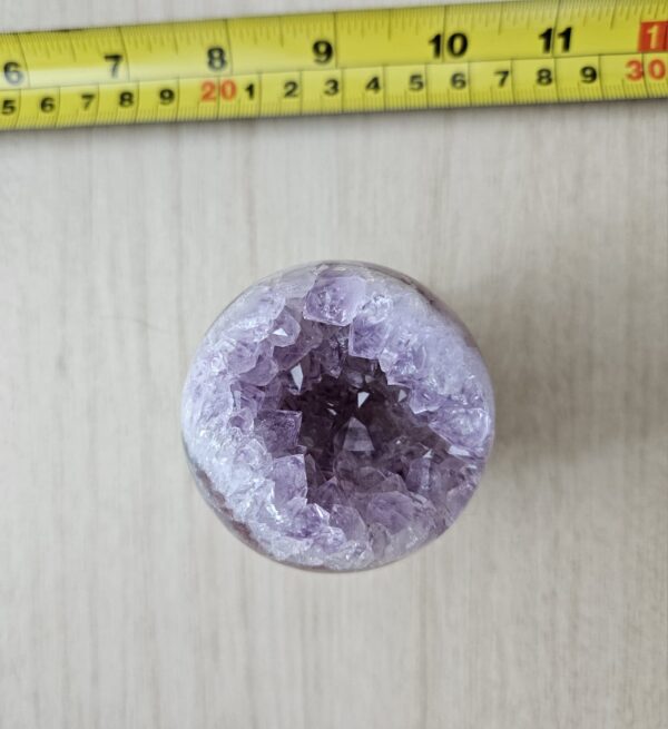 天然粉瑪瑙紫水晶晶洞(含座)