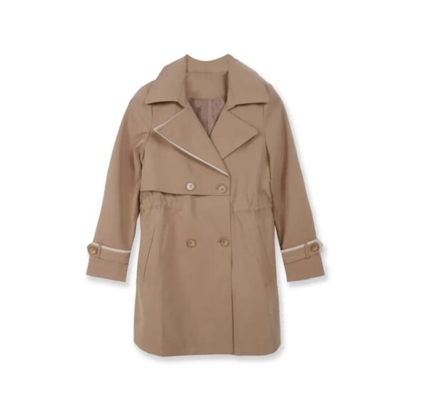 翻領高腰氣質長款風褸