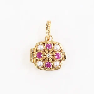 102P0754-RB_01 【Made in Japan】K18系列  紅寶石小盒小盒吊墜