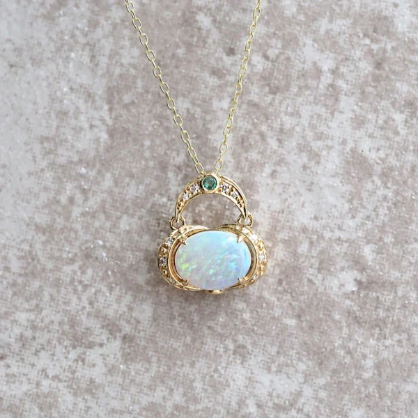 102P0898-EMF-TY_05 【Made in Japan】K18系列 蛋白石 祖母綠吊墜