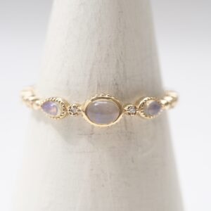 【Made in Japan】K10系列 蛋白石鑽石戒指