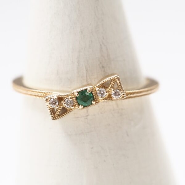 【Made in Japan】K10系列 袓母綠扇形戒指