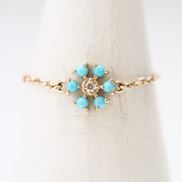 【Made in Japan】K10系列 綠松石 花鏈戒指