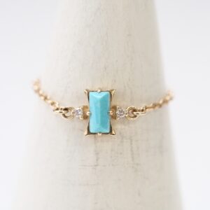 【Made in Japan】K10系列 綠松石鑽石鏈戒