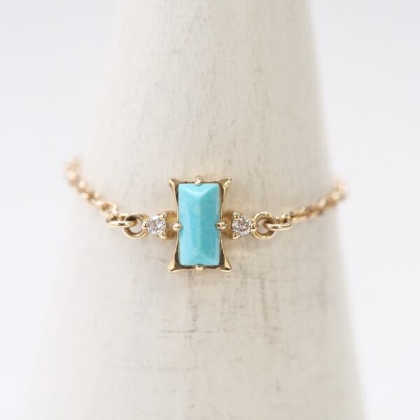 【Made in Japan】K10系列 綠松石鑽石鏈戒