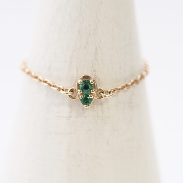 【Made in Japan】K10系列 綠寶石＆紅寶石 可翻轉鏈戒