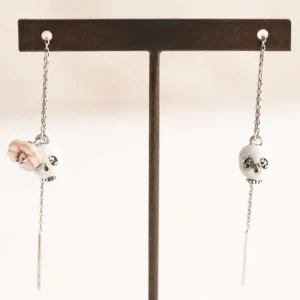 【Made in Japan】FATRAS 系列SV 花朵骷髏美式耳環