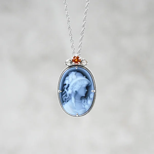 48_d56c6c26-66cc-4612-a6df-e68b7b7af627 【Made in Japan】【數量有限】SV Cameo & 橙色石榴石女士暗影吊墜