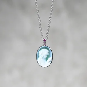 【Made in Japan】【數量有限】SV Cameo & 粉紅藍寶石溫柔時刻吊墜