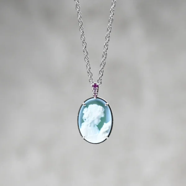 69_df6d3365-1e93-4731-a7ca-42e7b1d1697f (1) 【Made in Japan】【數量有限】SV Cameo & 粉紅藍寶石溫柔時刻吊墜