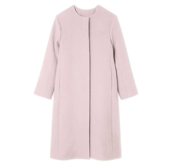 羊毛混紡無領大衣