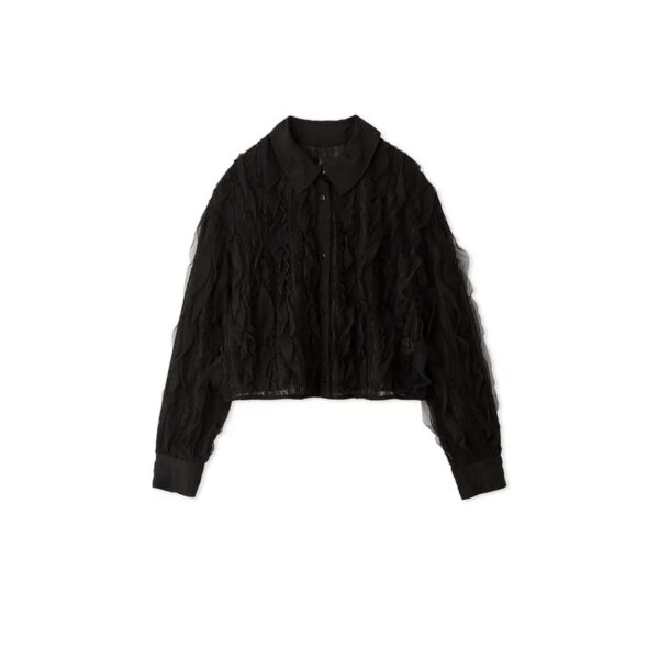 Snidel 荷葉邊拼接襯衫