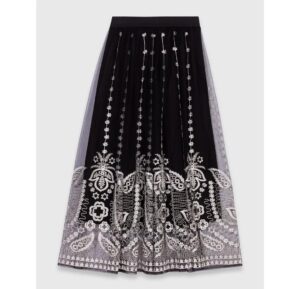 初秋新款 Maje 重工刺繡薄紗半身裙