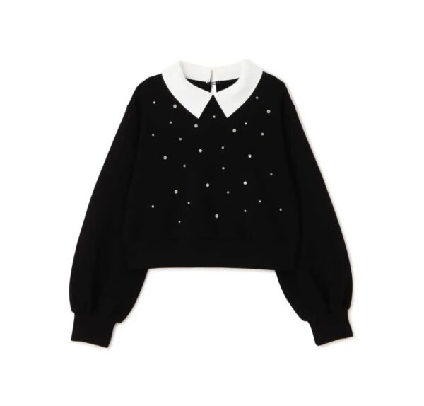 AZUL by moussy 可拆領帶 水鑽上衣