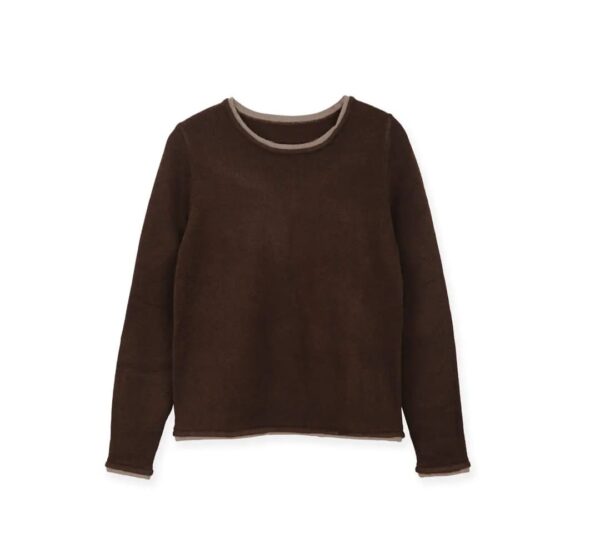 羊毛混紡假兩件針織衫