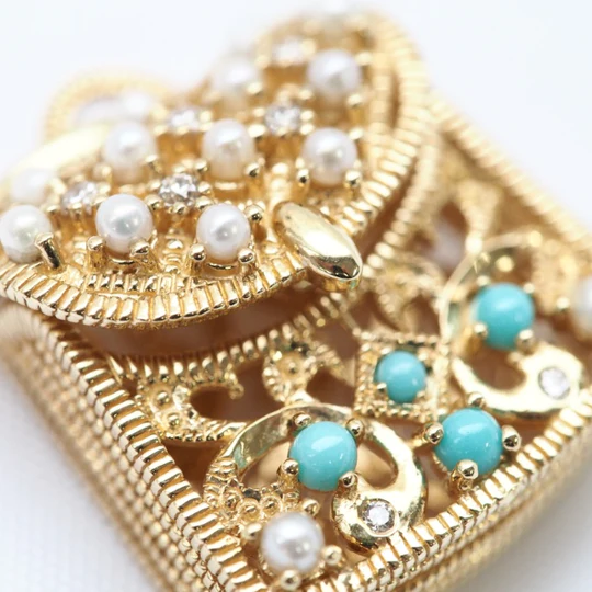 【Made in Japan】K18系列 綠松石手提包 吊墜