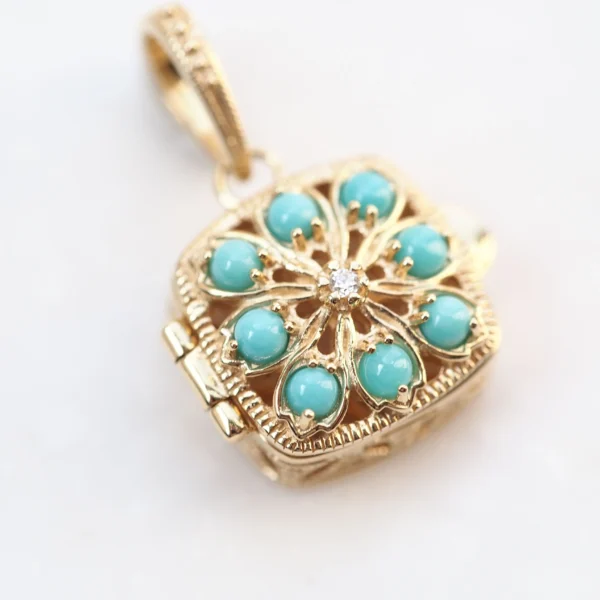 【Made in Japan】K18系列 綠松石 小盒 吊墜