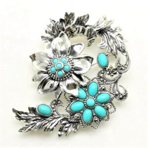 【Made in Japan】SV系列 綠松石葉脈花吊墜胸針