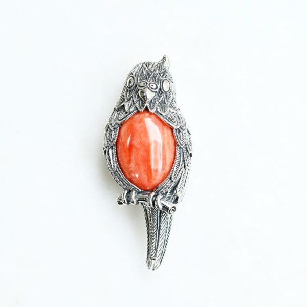 202C0896-TY_01 【Made in Japan】紅刺螺 鸚鵡吊飾別針