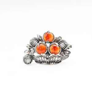 【Made in Japan】 SV系列 紅瑪瑙 琳瓦爾的桃子 胸針吊墜