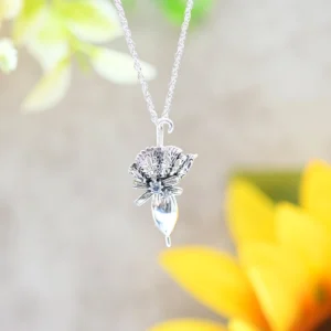 【Made in Japan】SV 天空藍托帕石 蕾絲日傘 胸針吊墜