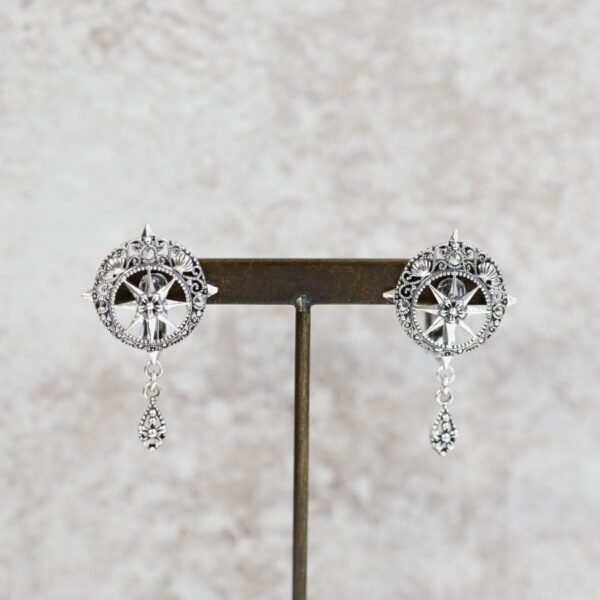 【Made in Japan】Marcasite 指南針 耳環/耳夾