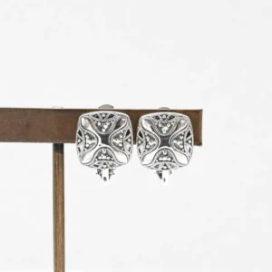 【Made in Japan】SV Marcasite 蕾絲耳環 / 夾耳環