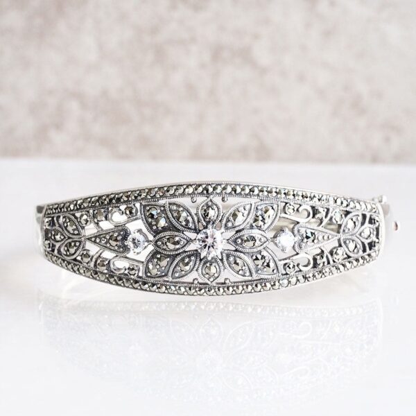 【Made in Japan】SV系列 白色托帕石植物風手鐲