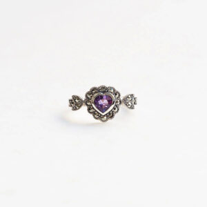 【Made in Japan】SV 紫水晶心形珠寶戒指