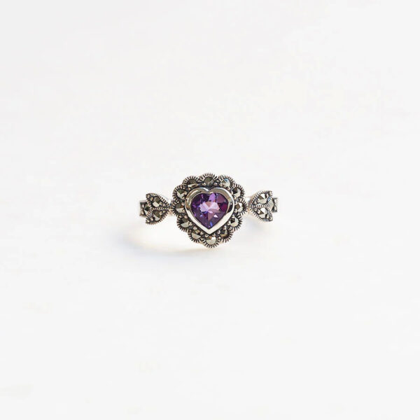 【Made in Japan】SV 紫水晶心形珠寶戒指