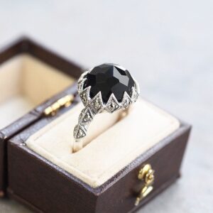 202R0258-ONF_04 【Made in Japan】縞瑪瑙 幾何圖案及裝飾藝術 戒指