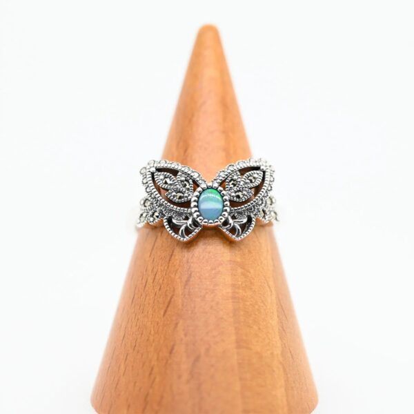 【Made in Japan】SV 雙層蛋白石蝴蝶戒指