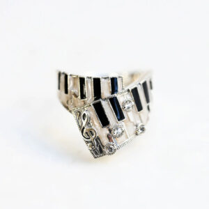 【Made in Japan】SV 琺瑯 鋼琴 戒指