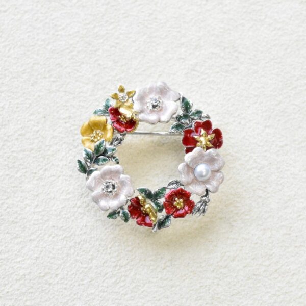 【Made in Japan】盧德特【玫瑰花環】吊墜別針