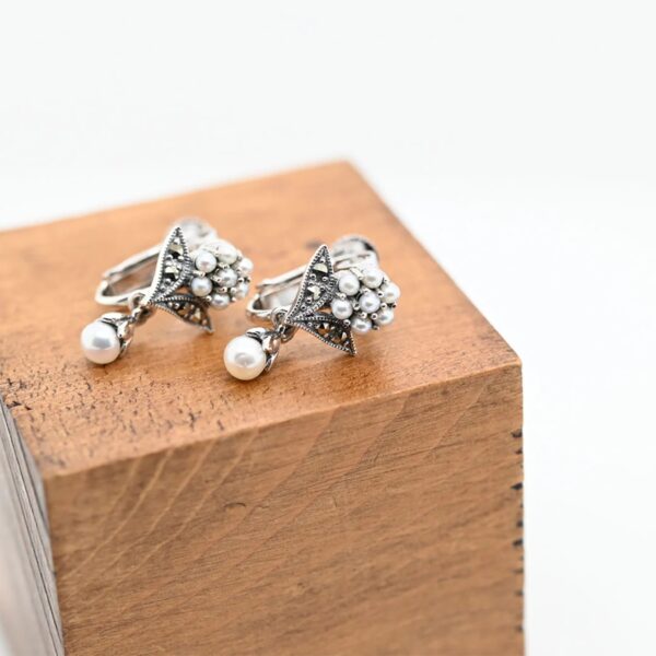 【Made in Japan】SV 淡水珍珠花瓣耳環/夾耳環