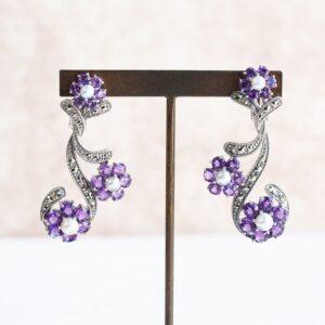 【Made in Japan】紫水晶與珍珠 耳環/夾耳環