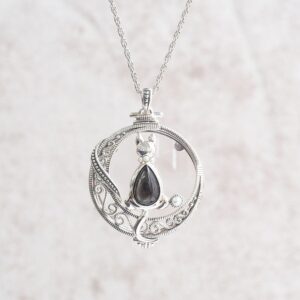 【Made in Japan】黑蝶貝及珍珠放大鏡吊墜