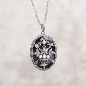 【Made in Japan】縞瑪瑙＆珍珠　Panthère 吊咀