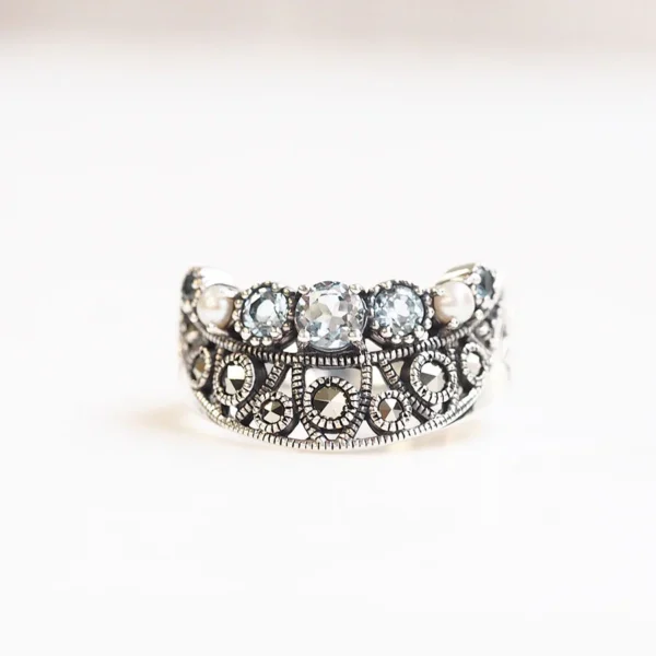 【Made in Japan】SV 天空藍托帕石戒指